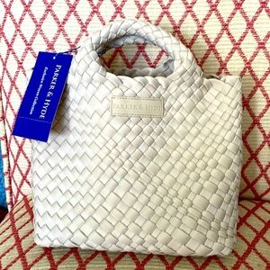 Parker & Hyde woven mini tote new with tags in color bone